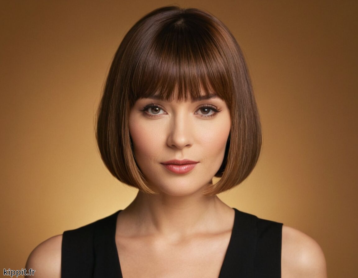 Facilité d'entretien et de coiffage - Carré avec frange » Touche de Mystère Chic